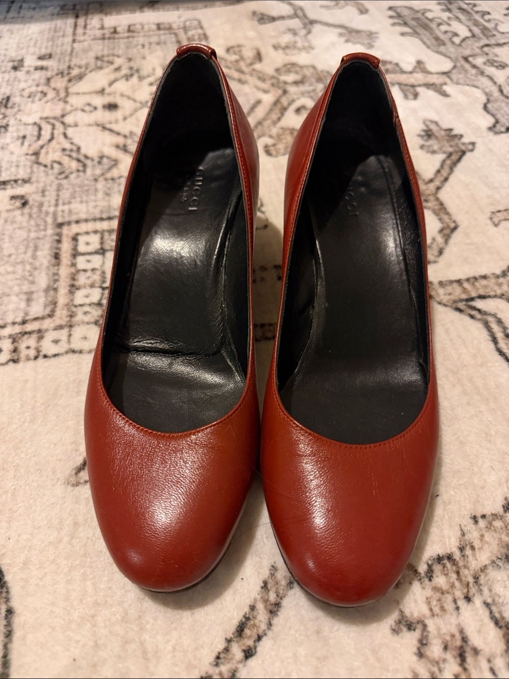 Gucci Women's Brick Red Leather Heels